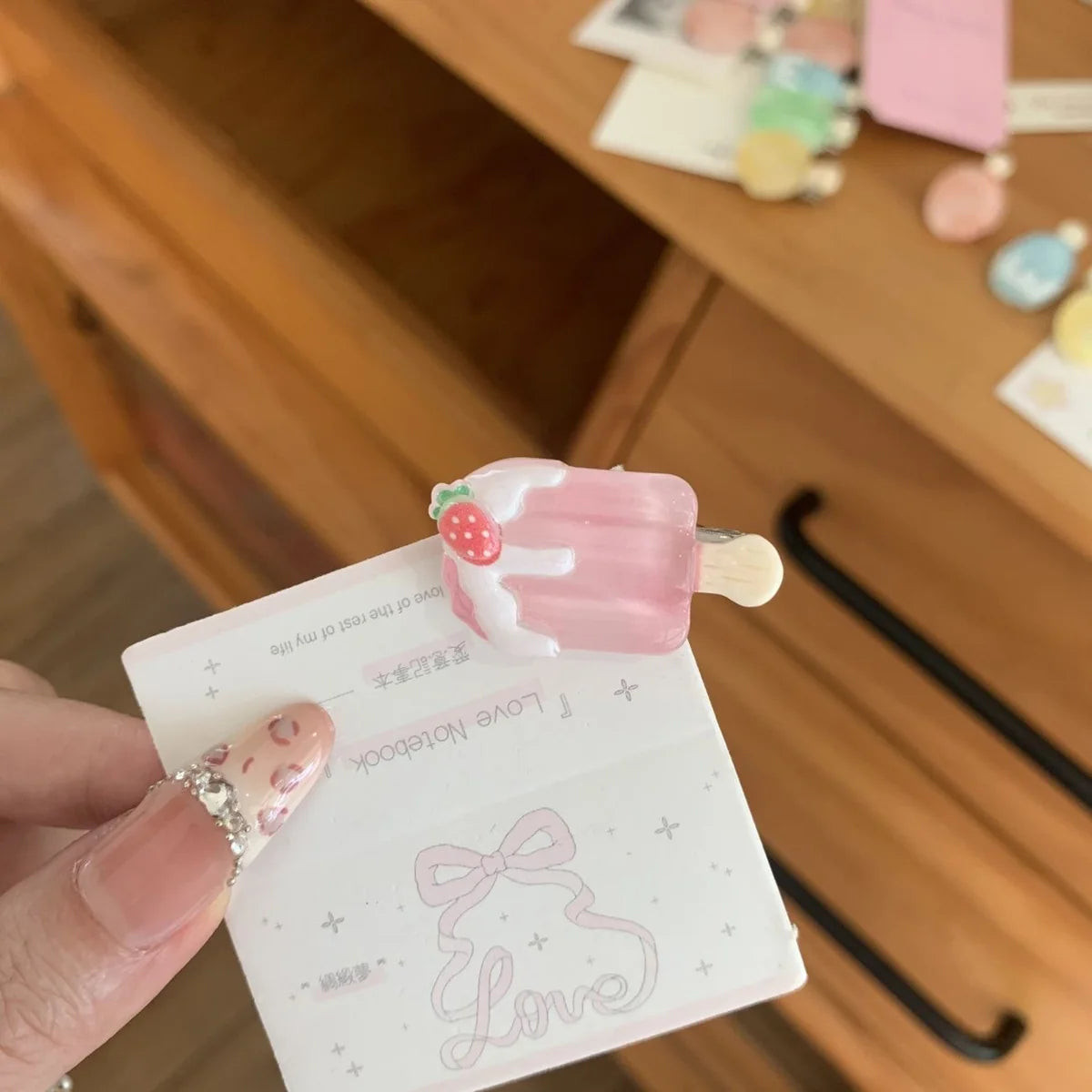 6pcs Creative Cartoon Ice Cream Hair Clip