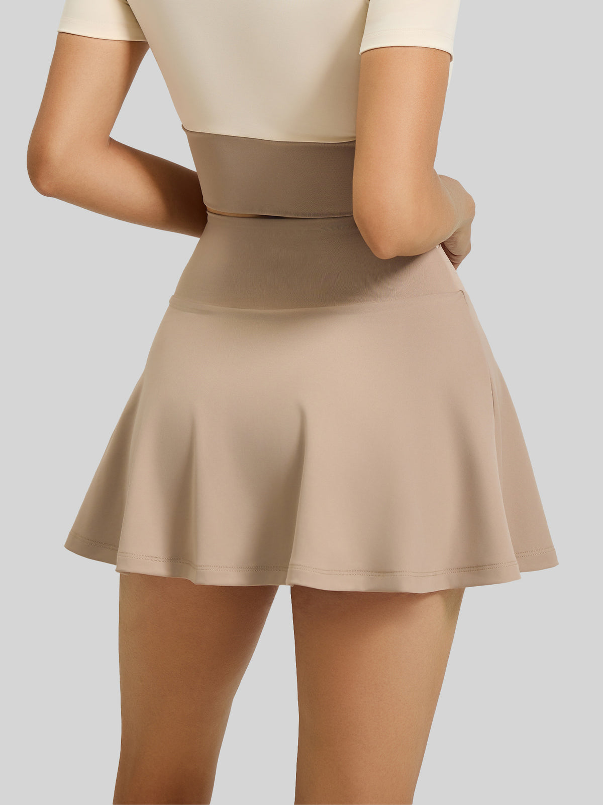 Color Block Sports Skirt with Shorts