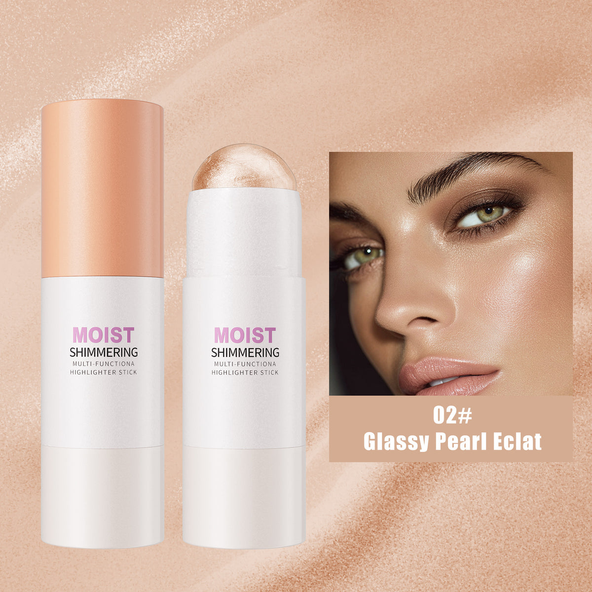 Pearlescent Highlighting Stick with Glass Shine Effect