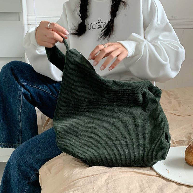 Corduroy Tote Bag Shoulder Bag
