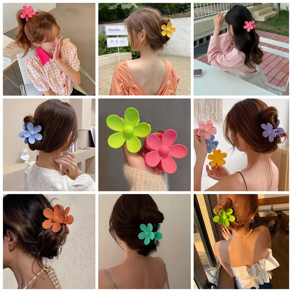 3pcs Fashion Flower Hair Clip ABS Grip Claw Clip for Women