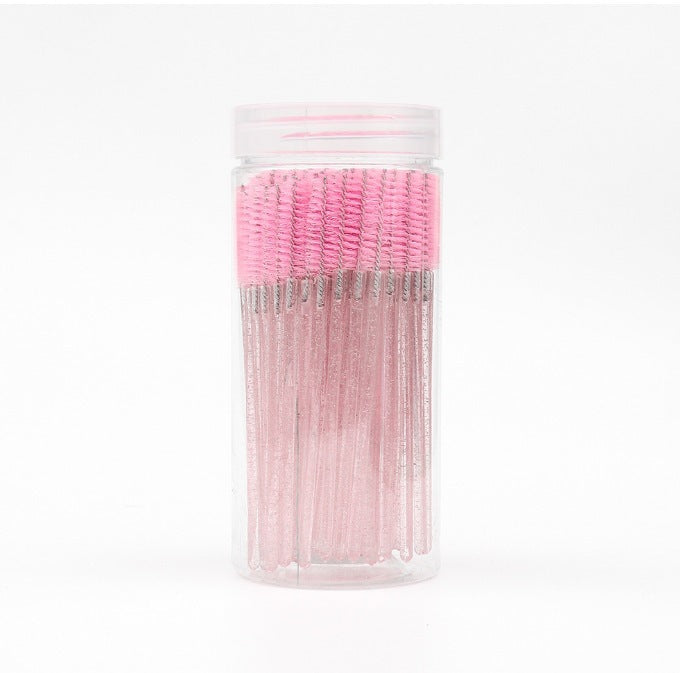 bottle of 100pcs Crystal Spiral Eyelash Brushes