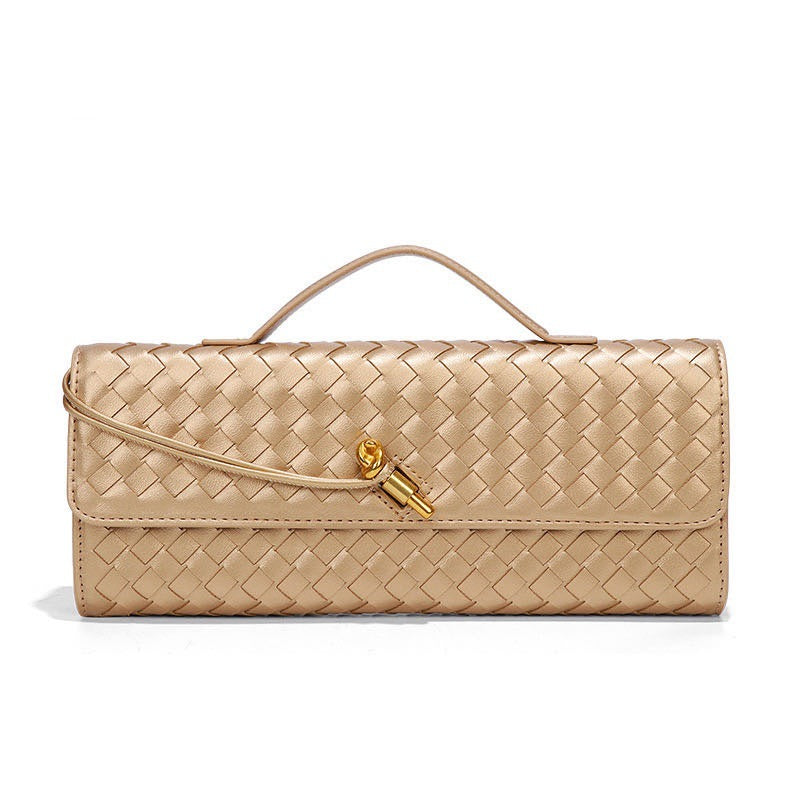 Single-shoulder baguette woven bag