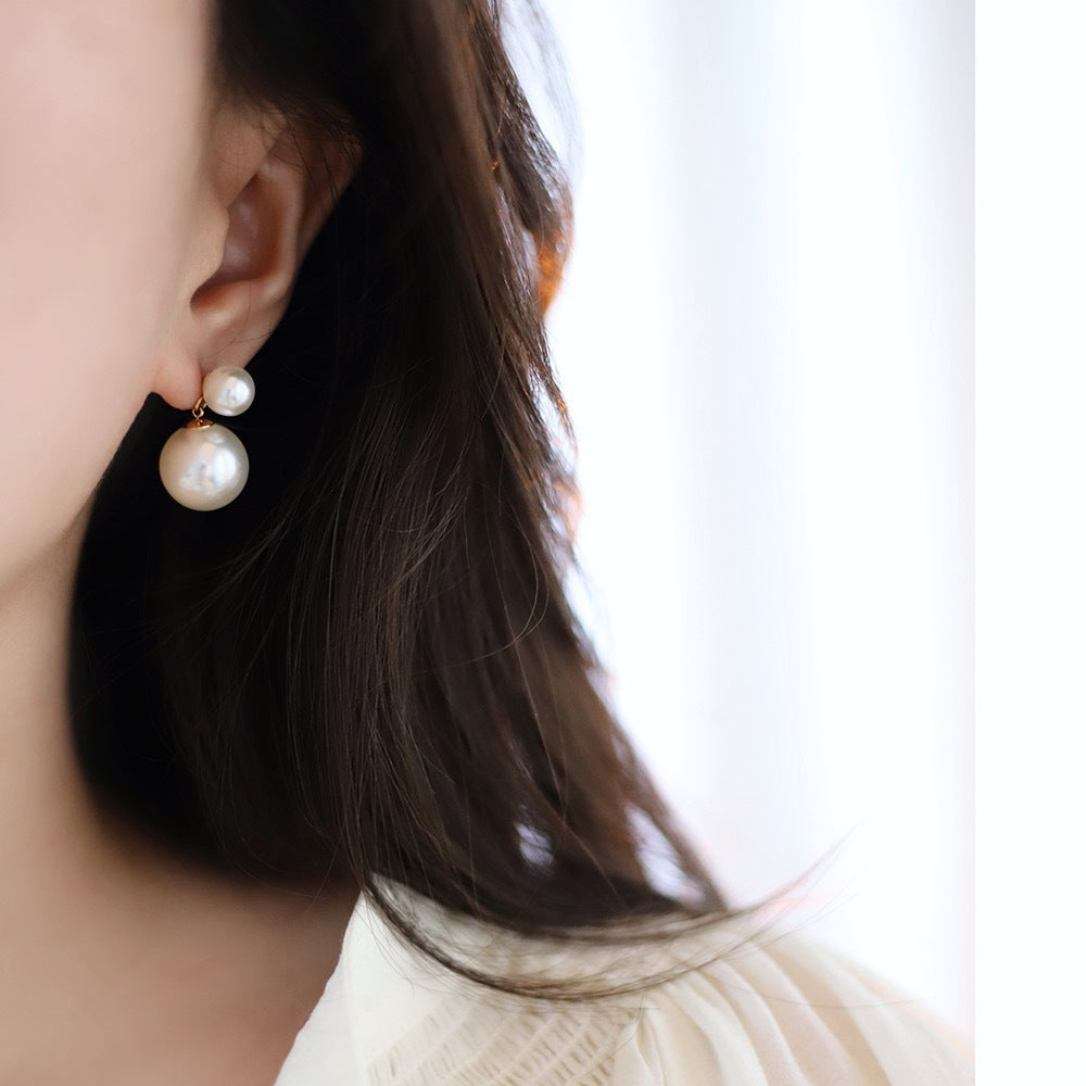 Vintage Pearl Drop Earrings Gold Plated
