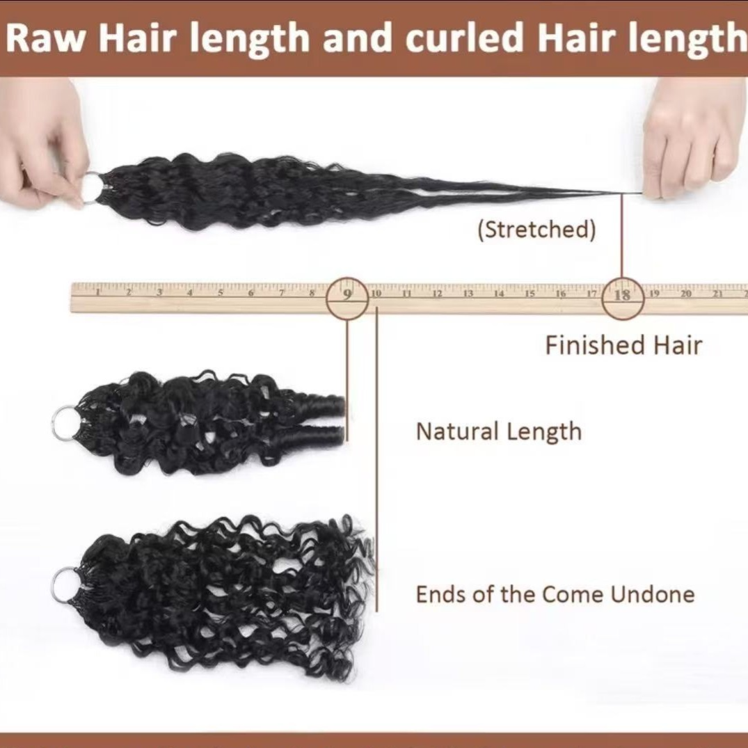 Burmese Curly Feather Crochet Hair Extensions