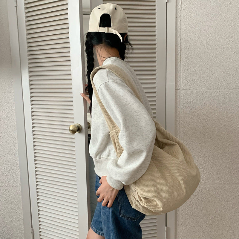 Corduroy Tote Bag Shoulder Bag