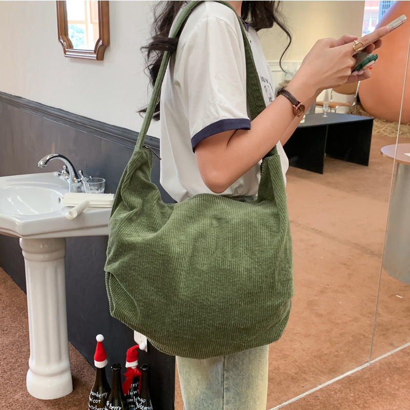 Corduroy Tote Bag Shoulder Bag
