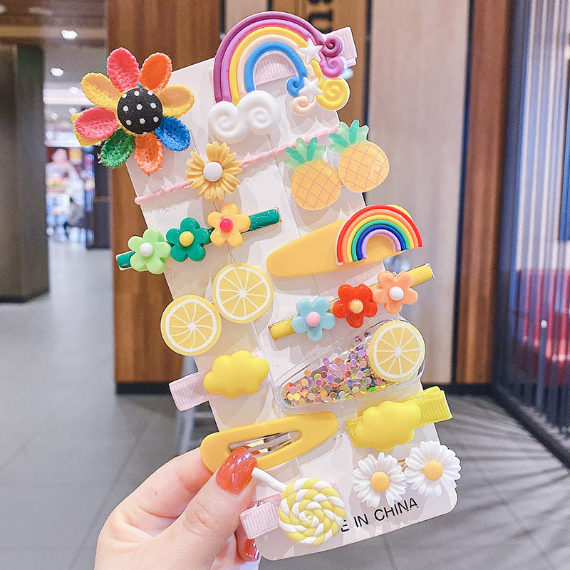 Children's Floral Hair Clips Set