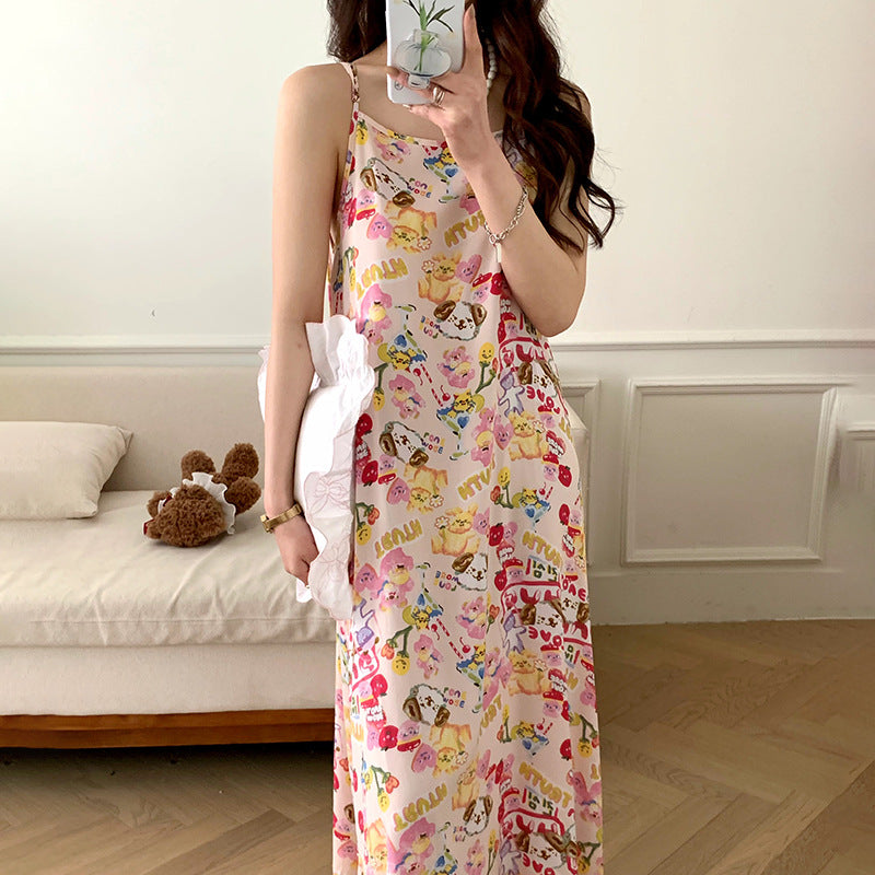 Floral Suspender Nightgown