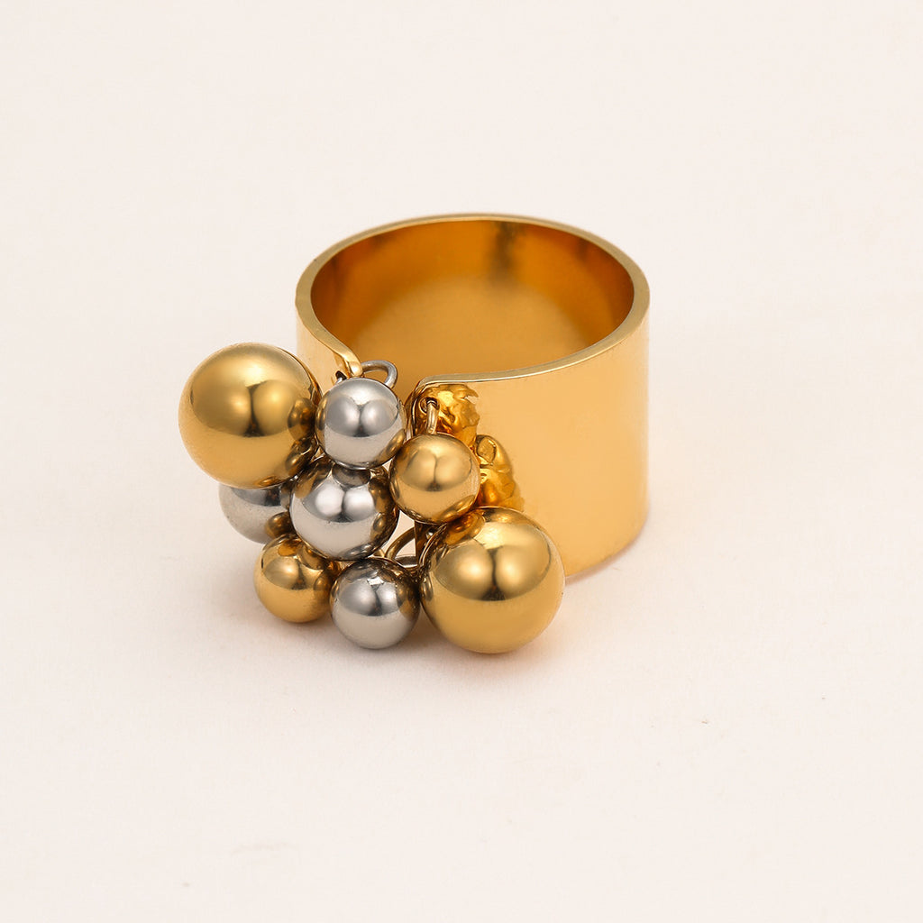 Stainless Steel Gold Plated Geometric Ring