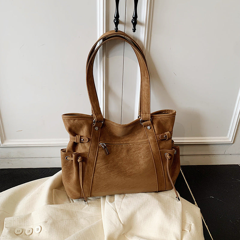 Retro motorcycle messenger tote bag