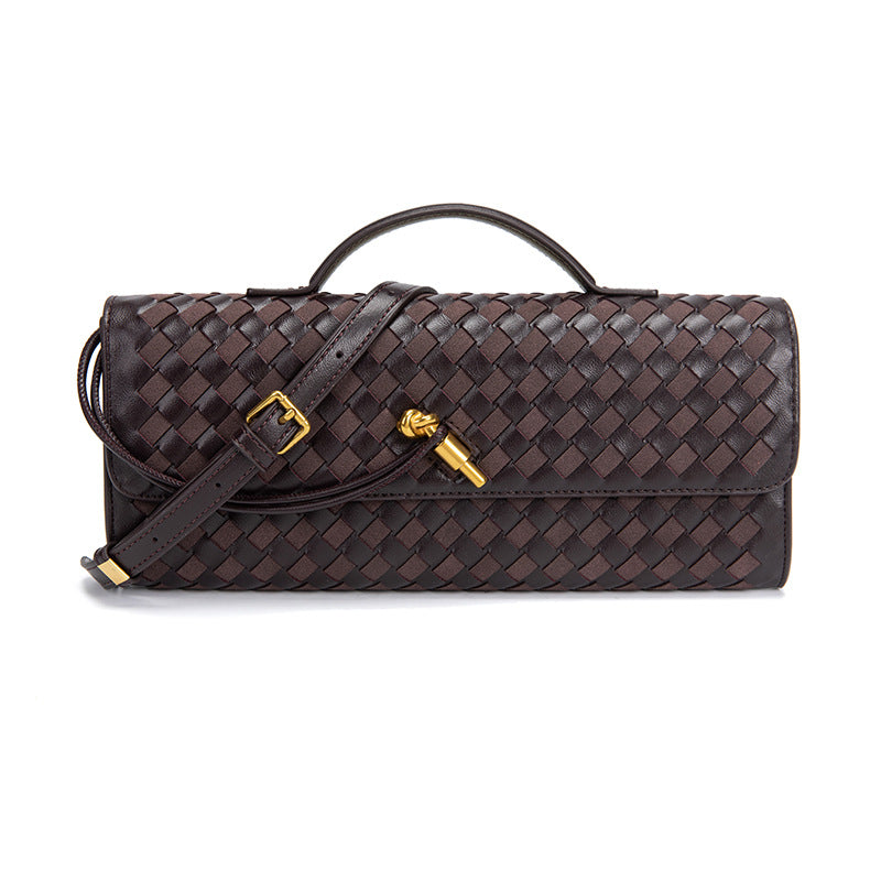Single-shoulder baguette woven bag