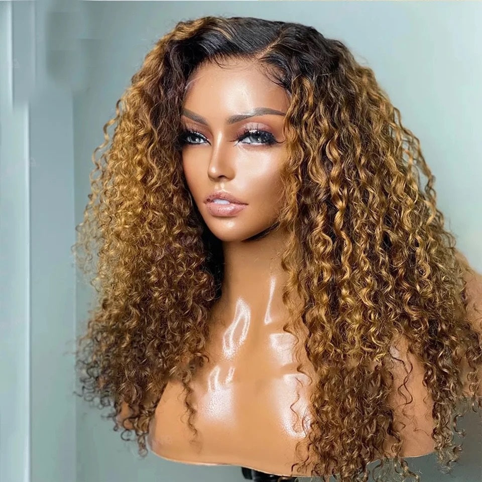 Synthetic Fiber Curly Wig with Rose Net