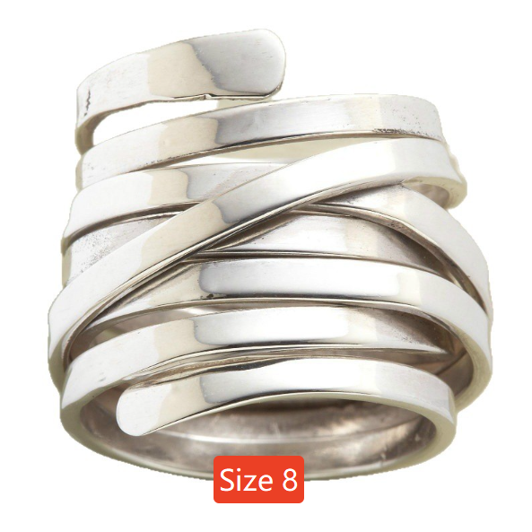 Silver Plated Floral Wrap Ring