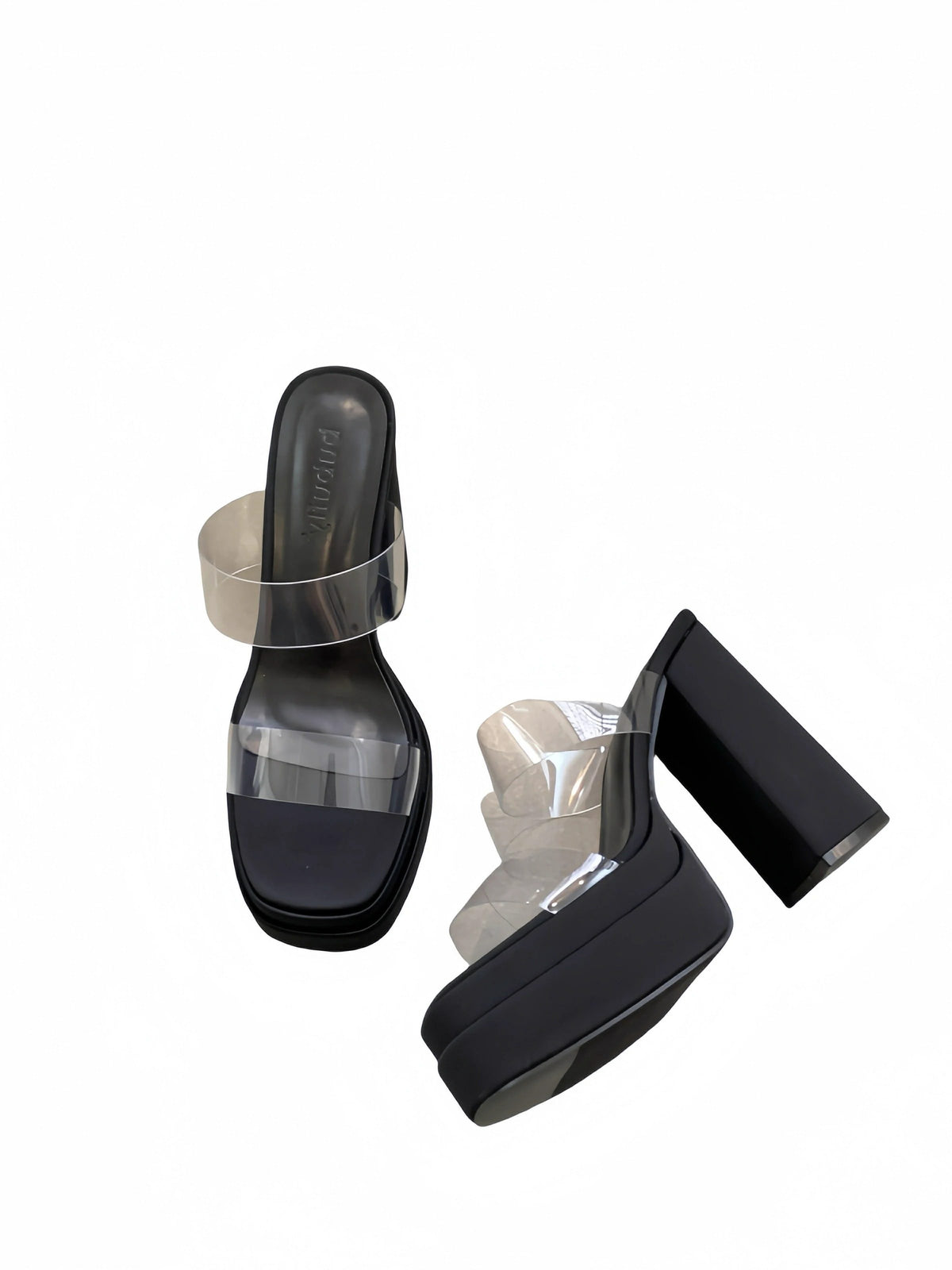 Womens Chunky Heel Fish Mouth Sandals