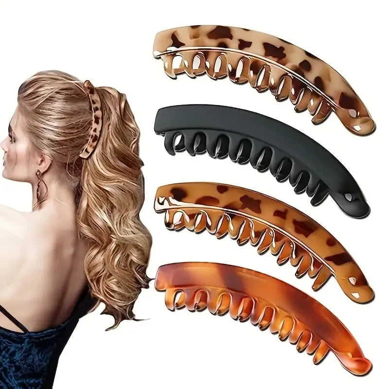 3pcs Elegant Vertical Banana Hair Clip