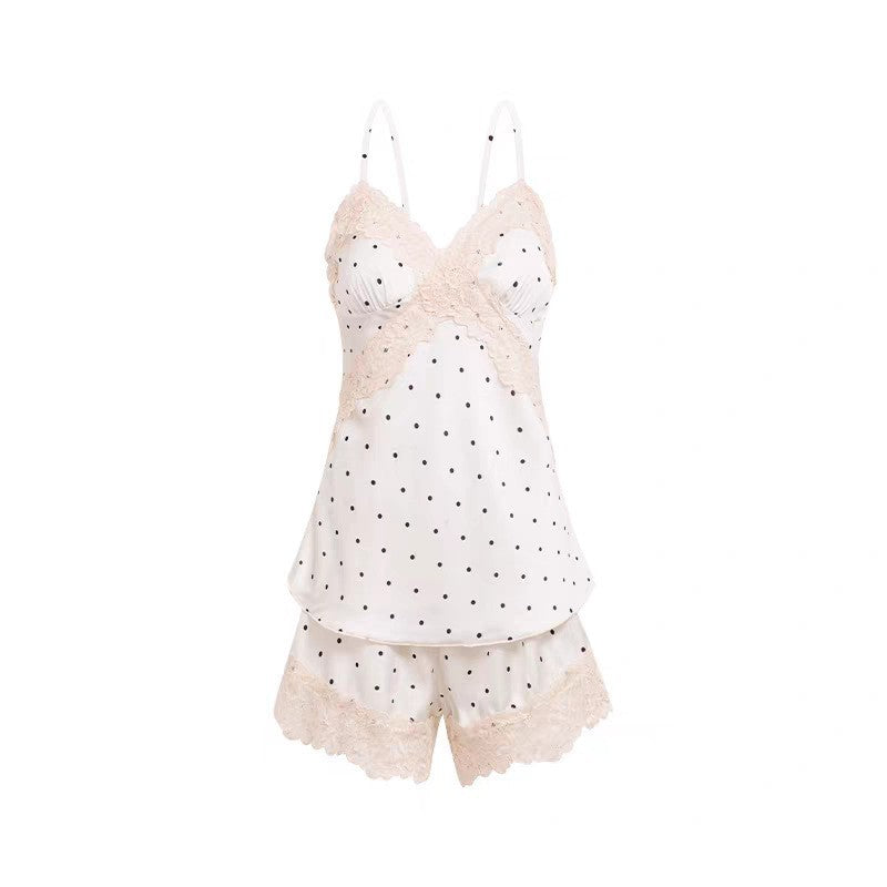 Satin Lace Womens Nightgown Robe Set