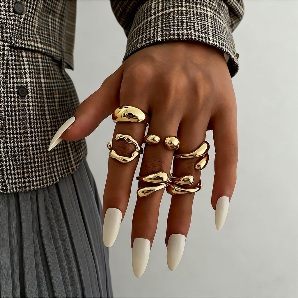 Trendy metal-themed rings