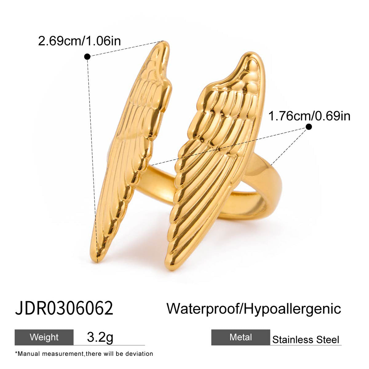 Adjustable Wing Design Titanium Steel Ring