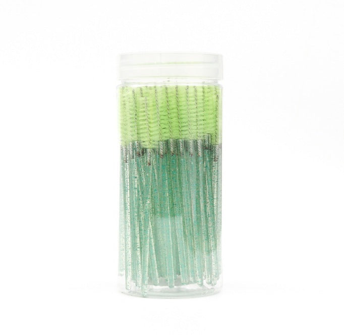 bottle of 100pcs Crystal Spiral Eyelash Brushes