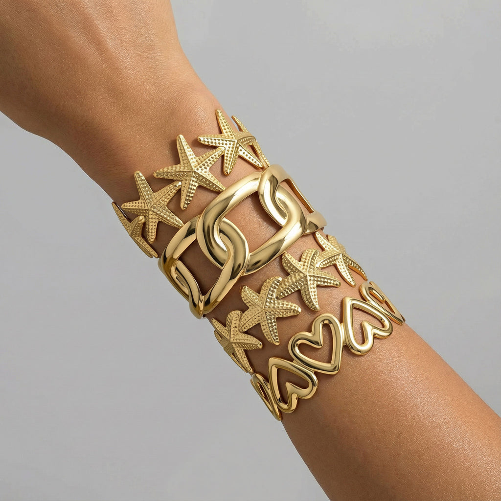 Stainless steel gold adjustable bracelet