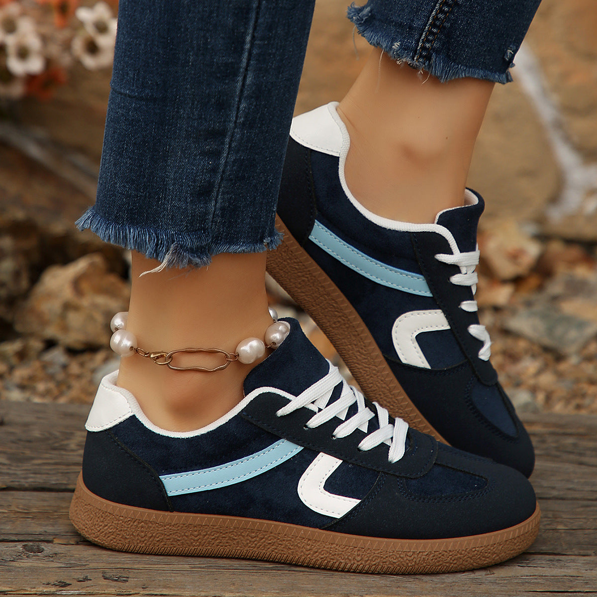 Womens Flat Sole Breathable Sneakers