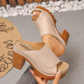 Platform Peep-Toe Sandals with Thick Heel