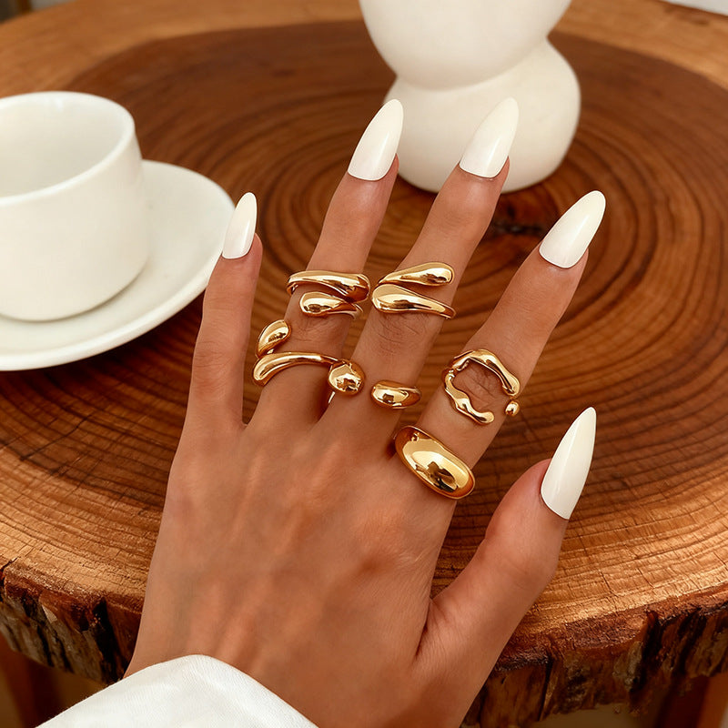 Trendy metal-themed rings
