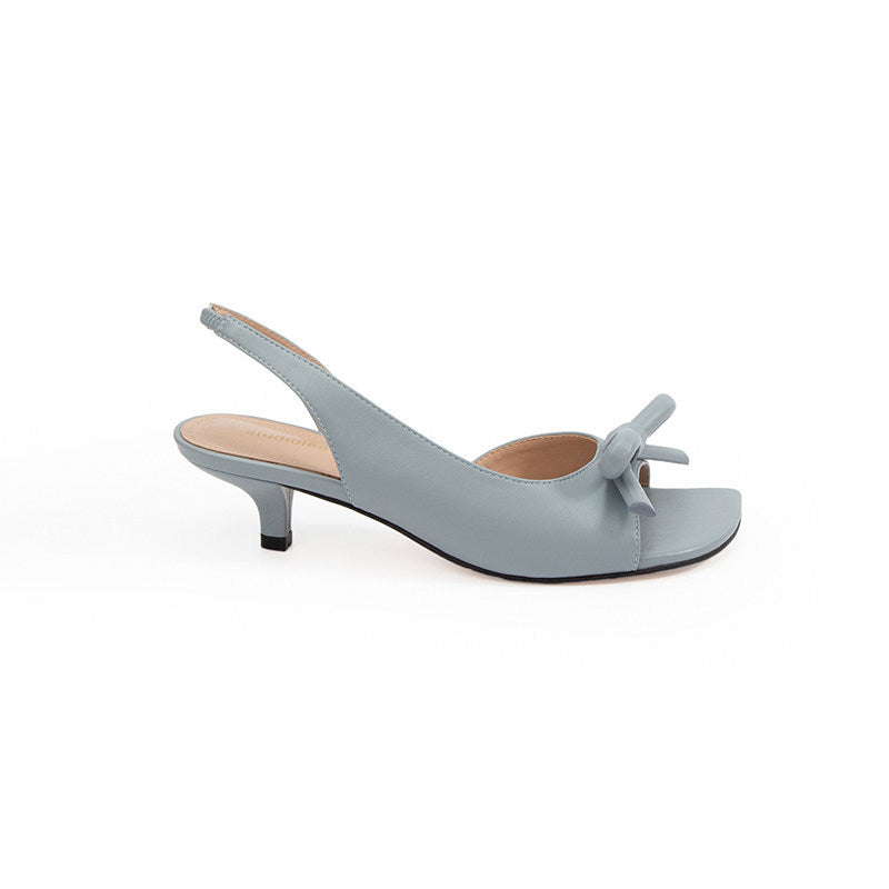 Bowknot Open-Toe Sandals Side Cutout Satin High-Heel Sandals for Women