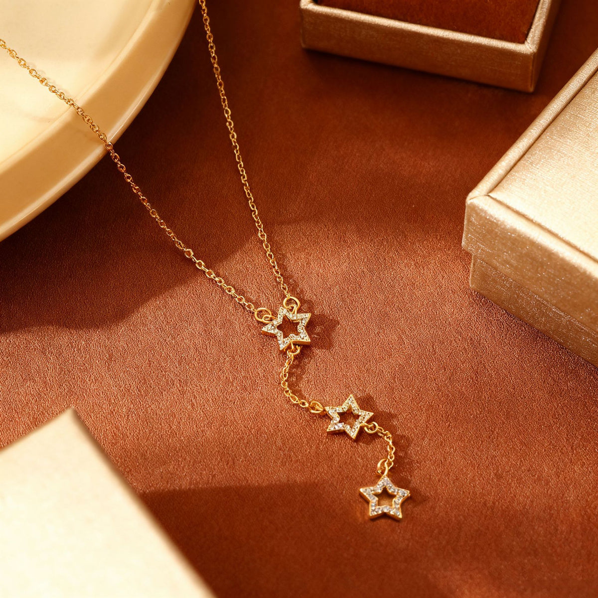 Dazzling Star and Floral Titanium Steel Necklace