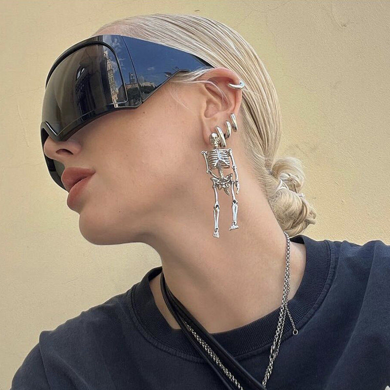Oversized Frame Mask Sunglasses, Cross-Border Futuristic Tech-Style Protective Goggles, Punk Sunglasses for Hot Girls