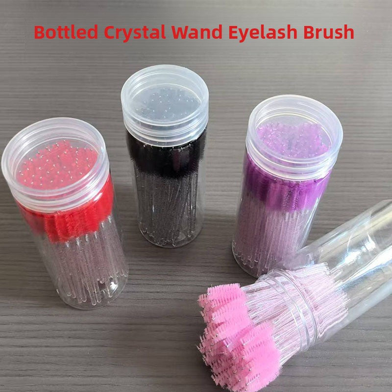bottle of 100pcs Crystal Spiral Eyelash Brushes