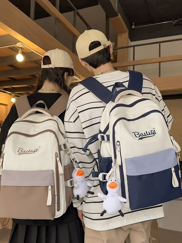 Nylon Letter Print School Backpack