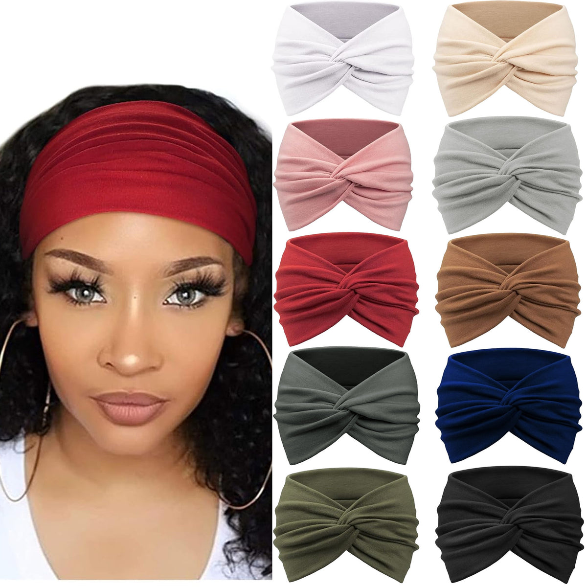 10pcs mixed colors Knotted hairband