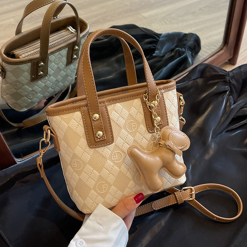 Korean Quilted Crossbody Bucket Bag