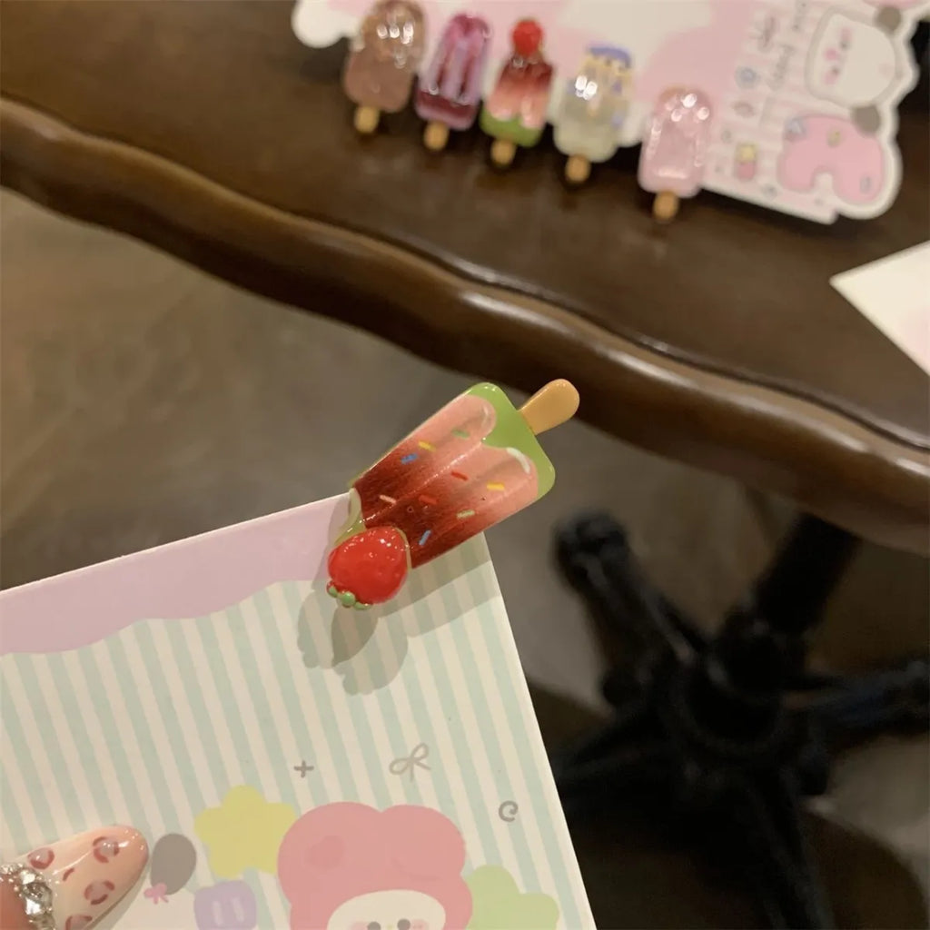 6pcs Creative Cartoon Ice Cream Hair Clip