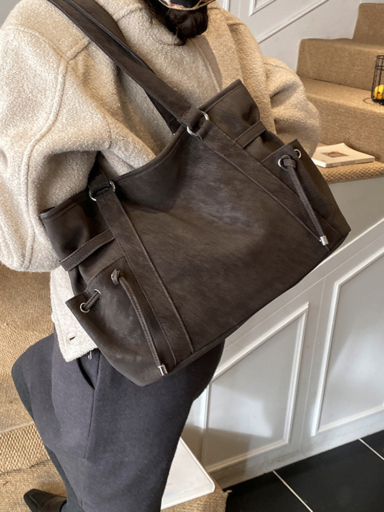 Retro motorcycle messenger tote bag