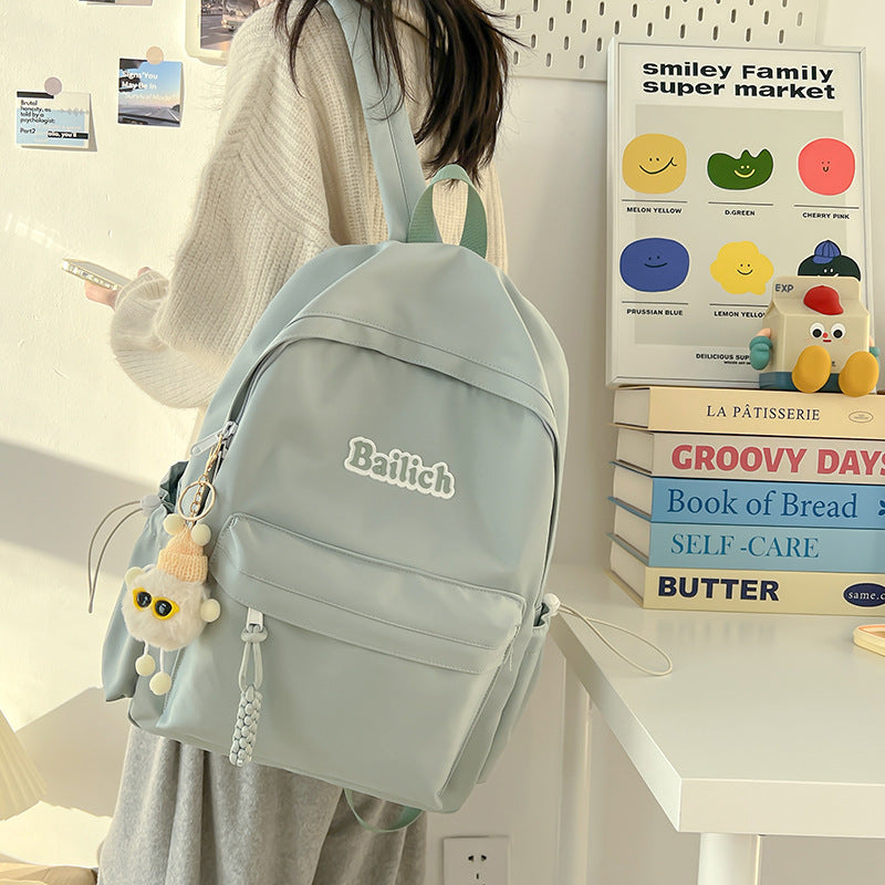 Simple Solid Color Backpack for School and Travel