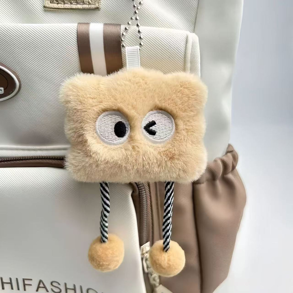 Transparent Crossbody Bag with Decorative Pendant