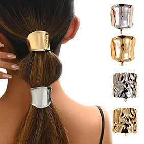 4pcs Lava Texture Hair Clips for Low Ponytail and Decorative Use