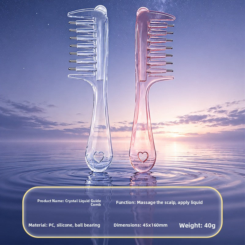 Liquid Application Hair Care Comb with Crystal Roller