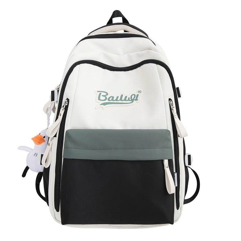 Nylon Letter Print School Backpack