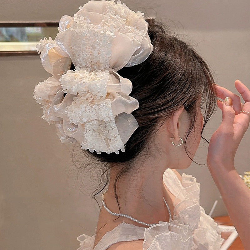 Elegant Bow Crystal Hair Claw Clip