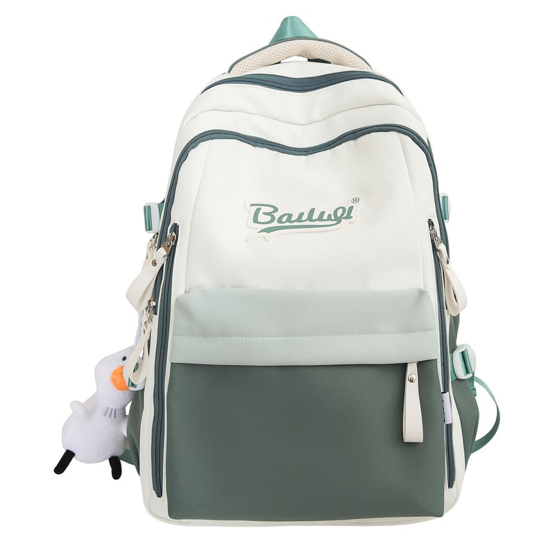 Nylon Letter Print School Backpack