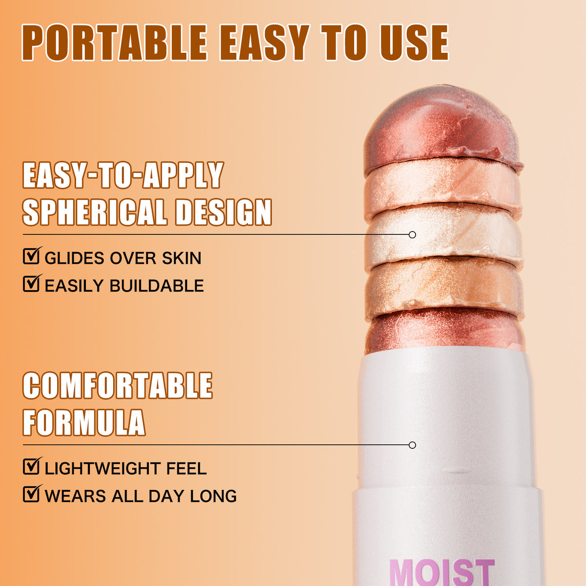 Pearlescent Highlighting Stick with Glass Shine Effect