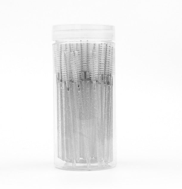 bottle of 100pcs Crystal Spiral Eyelash Brushes