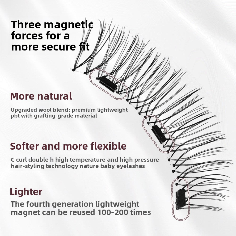 Double-Magnet False Eyelashes ? Soft, Curling Magnetic Lashes