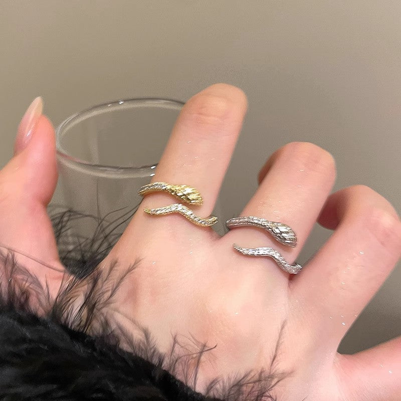Adjustable Snake Design Diamond Accent Ring