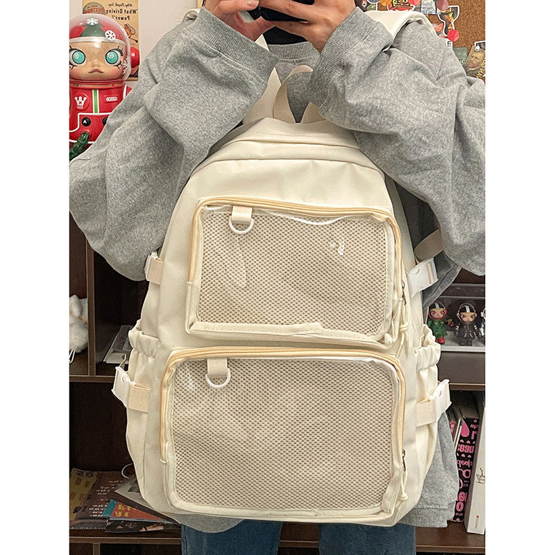 Japanese Style Transparent Badge Backpack