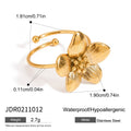 Floral Design Stainless Steel Adjustable Ring